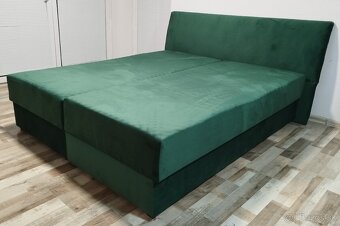 tmavozelena manzelska postel 170x195x48 cm - 2