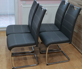 Jedálenská stolička Flora, šedá ekokoža - 2