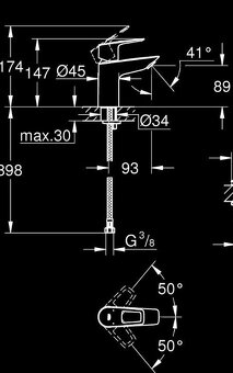 umývadlová batéria GROHE BauLoop - 2