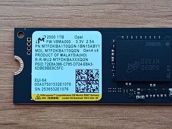 Micron 2500 / 3400 1TB a 2TB NVMe 1.4c (7 100 MB/s) - 2