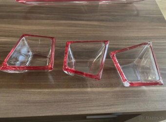 Sklenené dekoratívne misky a tacka - 2