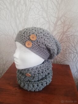 Háčkované sety - čiapka a nákrčník - 2