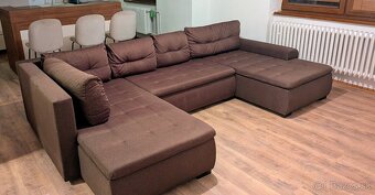 Veľká sedacia súprava hnedá - 2