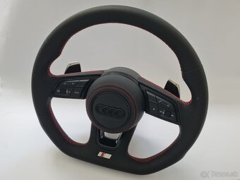 AUDI KOŽENÝ EXCLUSIVE ČERVENA NIT VOLANT + AIRBAG + F1 PADLA - 2