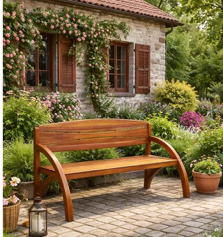 Masívna drevená lavička Hadia - 2