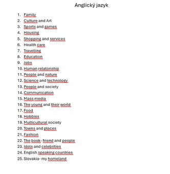 Maturitné témy - 2