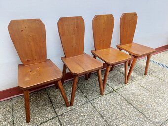 4 židle, masív, rustikální/selský nábytek - 2