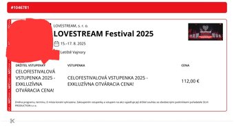 Lovestream 2025 - 3 dňový - 2