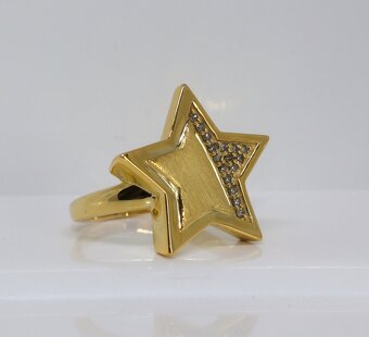 Dámsky prsteň 925 Silver s 14k zlatou vrstvou a 16 diamantmi - 2