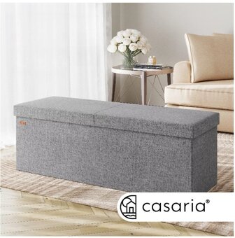 Úložná lavica s výklopným vekom 115x38x38 cm sivá skladacia - 2
