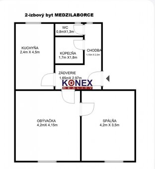 NA PREDAJ - 2-izbový byt v centre MEDZILABORIEC - 2