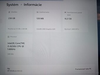 Hp elitebook 850 g5 - Intel core i5 -16gb ram -ssd - 2