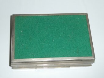 Art deco kazeta - striebrená Alpacca dekor jemná linka - 2