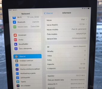 Apple iPad 6 gen. / 32GB Uložiště / IOS 17.7.10 / 9,7" /SIM - 2