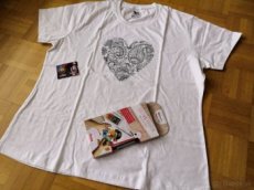 NOVÉ tričko na vymaľovanie, veľ. 2XL a pastelky na textil - 2