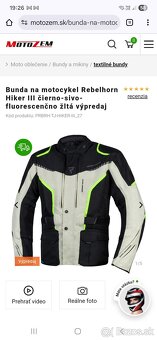 Bunda na motocykel Rebelhorn Hiker III čierno-sivo-fluoresce - 2