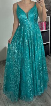 Zelené trblietavé šaty 38/M - 2