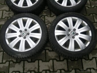 Elektrony Skoda Superb II 5x112 r17, zimne pneu. 205/50 R17 - 2