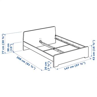 Predam IKEA postel Askvoll 140x200 s matracom - 2