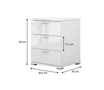 🛏️ NOČNÝ STOLÍK VICCO „MARSEILLE“ – BIELY VYSOKÝ LESK - 2