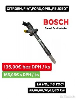 Repasované vstrekovače BOSCH 1.6 HDi,1.6 TDCi-55,66,68,73 kw - 2