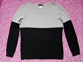 Sivočierny dámsky pulóver - 2