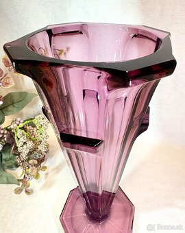 Fialová uranova vaza ART Deco top stav - 2