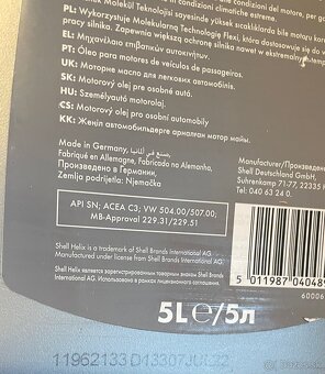 Predám Shell Helix ECT 5W-30 5 l - 2