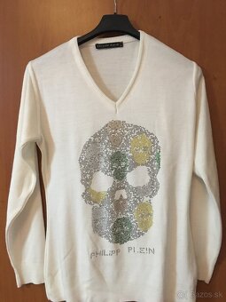 PHILIPP PLEIN smotanový damsky svetrik S/M - 2