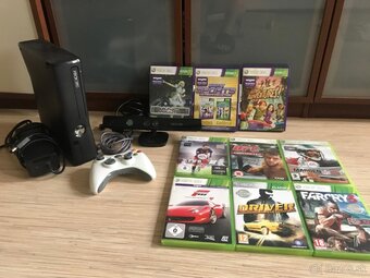 Xbox 360 Slim+Kinect+Ferrari volant+9 hier – kompletný set - 2