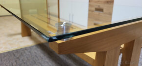 Konferenčný Stôl do obývačky-masív+sklo - 2