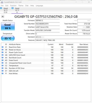 Gigabyte 256GB SSD SATA 2,5 - 2