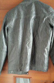 Kožená bunda sivá a čierna - 2