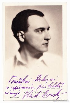 Vladimír Borský, autogram a věnování, 30. léta, top stav - 2