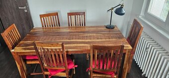 Masívny jedálenský stôl so 6 stoličkami - 2