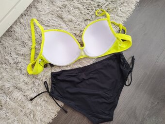 Dvojdielne plavky pre plnoštíhle.L,2XL,3XLneón žlto čierne - 2
