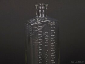 Sklenená Ciachovaná Starožitná Fľaša  - 17.8cm - 2
