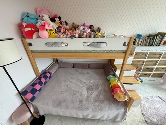Detská poschodová posteľ z masívu a s matracmi - 2