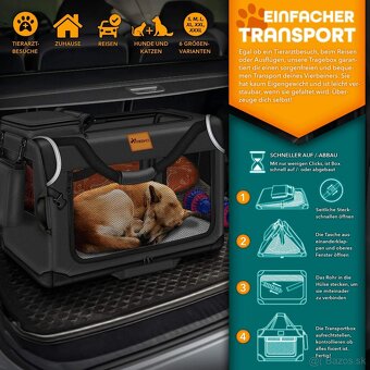 TRESKO® skladacia prepravka pre psa/mačku – veľkosť M - 2