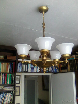 starožitný kovový luster - 2