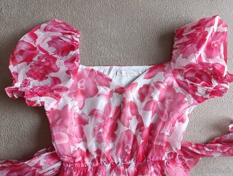 Spoločenské šaty -ružovobiele - 2