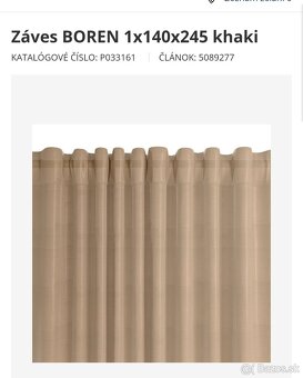 Závesy boren khaki 140x245 - 2