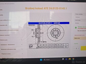 Brzdový kotouč ATE 24.0125-0145.1 - 2