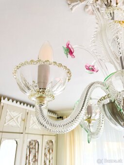 Výnimočný Murano luster – 4-ramenný, ručne fúkané sklo, 24 k - 2