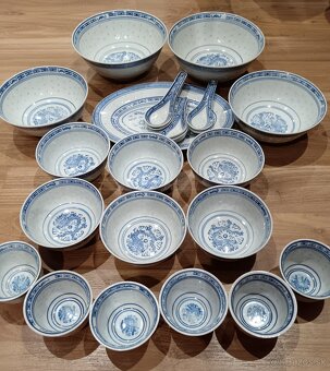 Čínsky ryžový porcelán - 37 ks - 2