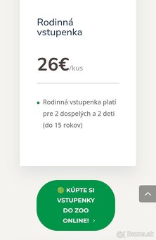 2 x rodinné vstupné do zoo v Bojniciach - 2