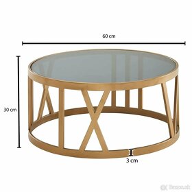 Konferenčný dizajnový stolík zlatý - 2