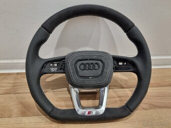AUDI ŠPORTOVÝ VYHRIEVANÝ - ALKANTARA / KOŽA biela niť - 2
