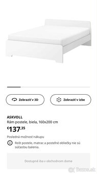 Manželská posteľ s matracom - 2