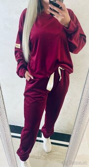 Damska talianska velurova suprava bordo - 2